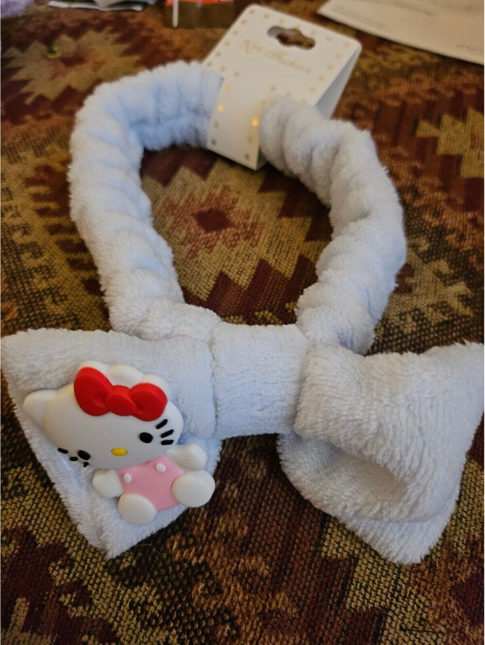 NEW - Sanrio Hello Kitty Blue Spa Headband Hair Holder Plush Headband NWT